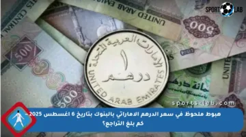 هبوط ملحوظ في سعر الدرهم الإماراتي بالبنوك بتاريخ 6 أغسطس 2025 – كم بلغ التراجع؟